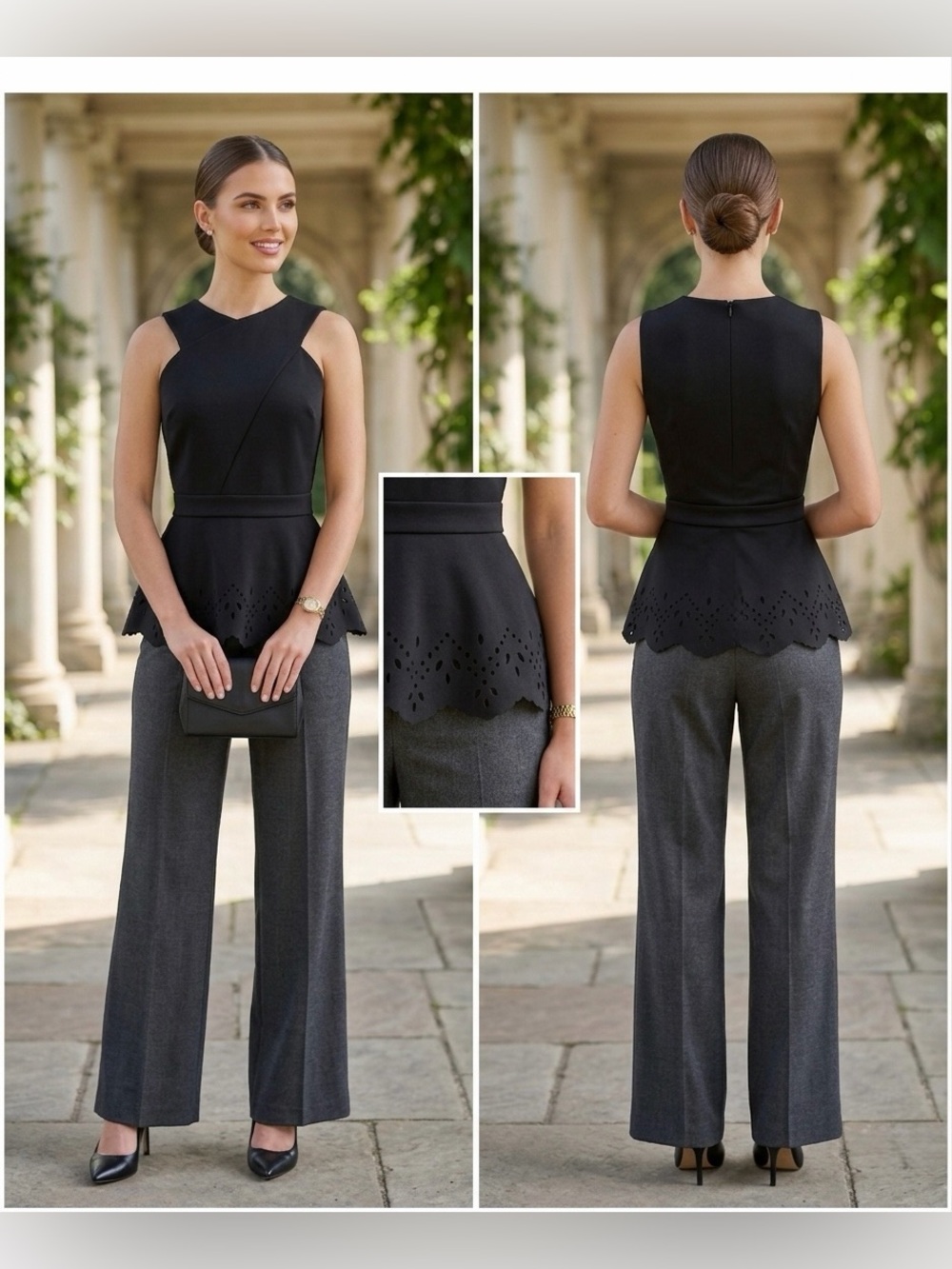 Bisou Bisou Michele Bohbot Peplum Top